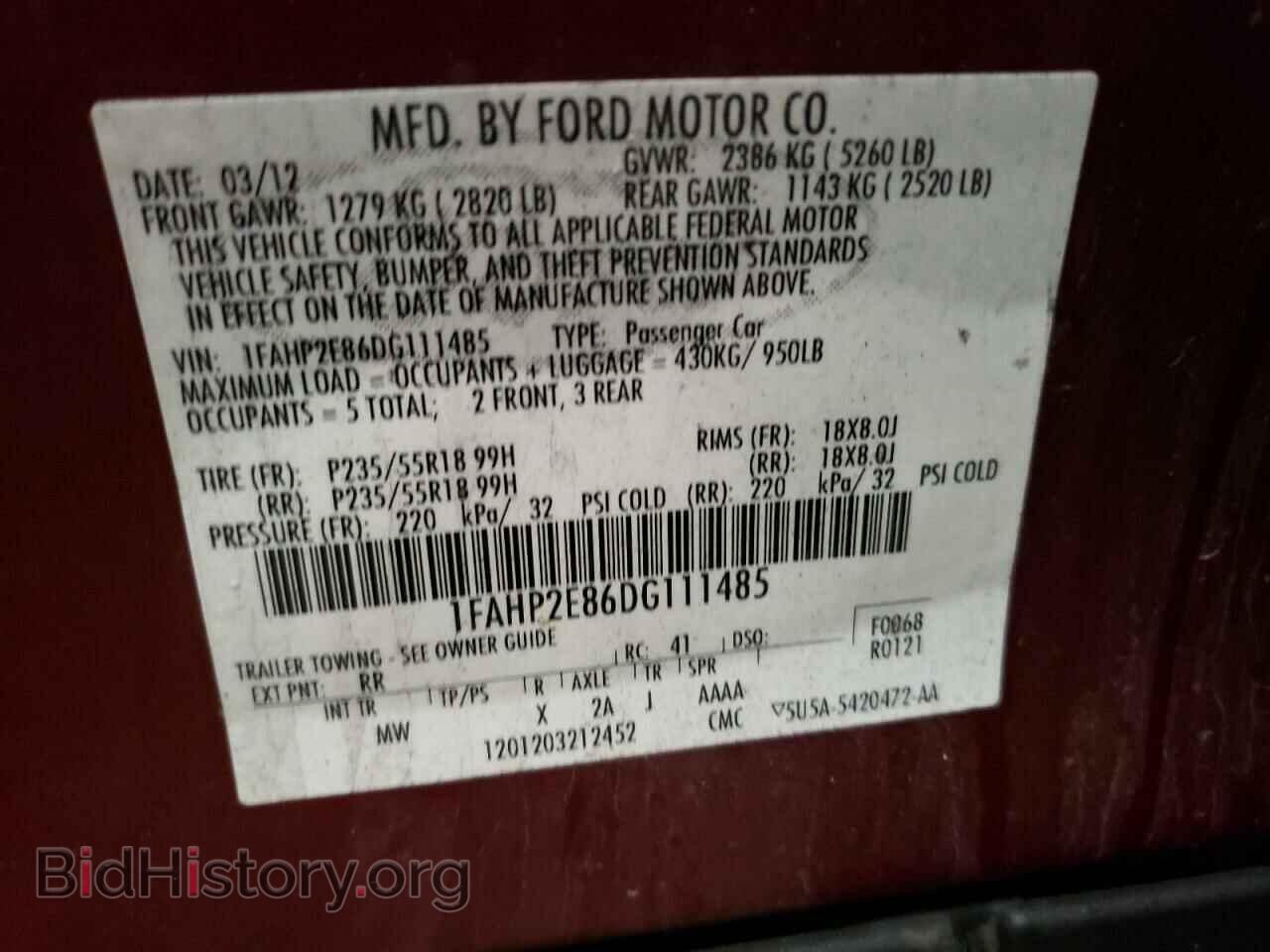 2013 FORD TAURUS - VIN: 1FAHP2E86DG111485 - Photo 10