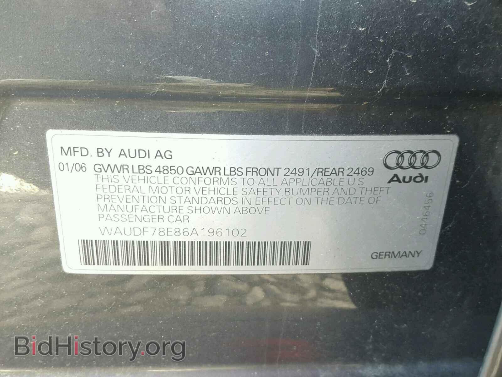 2006 AUDI A4 - VIN: WAUDF78E86A196102 - Photo 10
