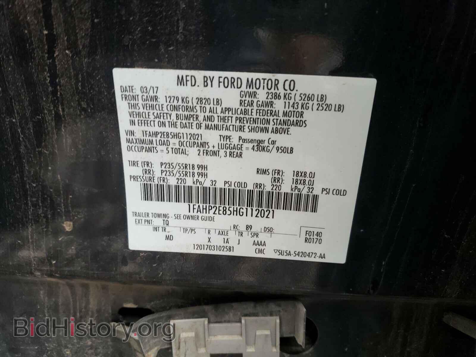 2017 FORD TAURUS - VIN: 1FAHP2E85HG112021 - Photo 10