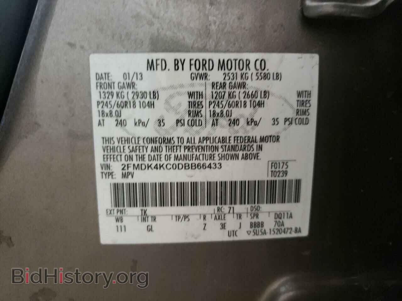 2013 FORD EDGE - VIN: 2FMDK4KC0DBB66433 - Photo 10
