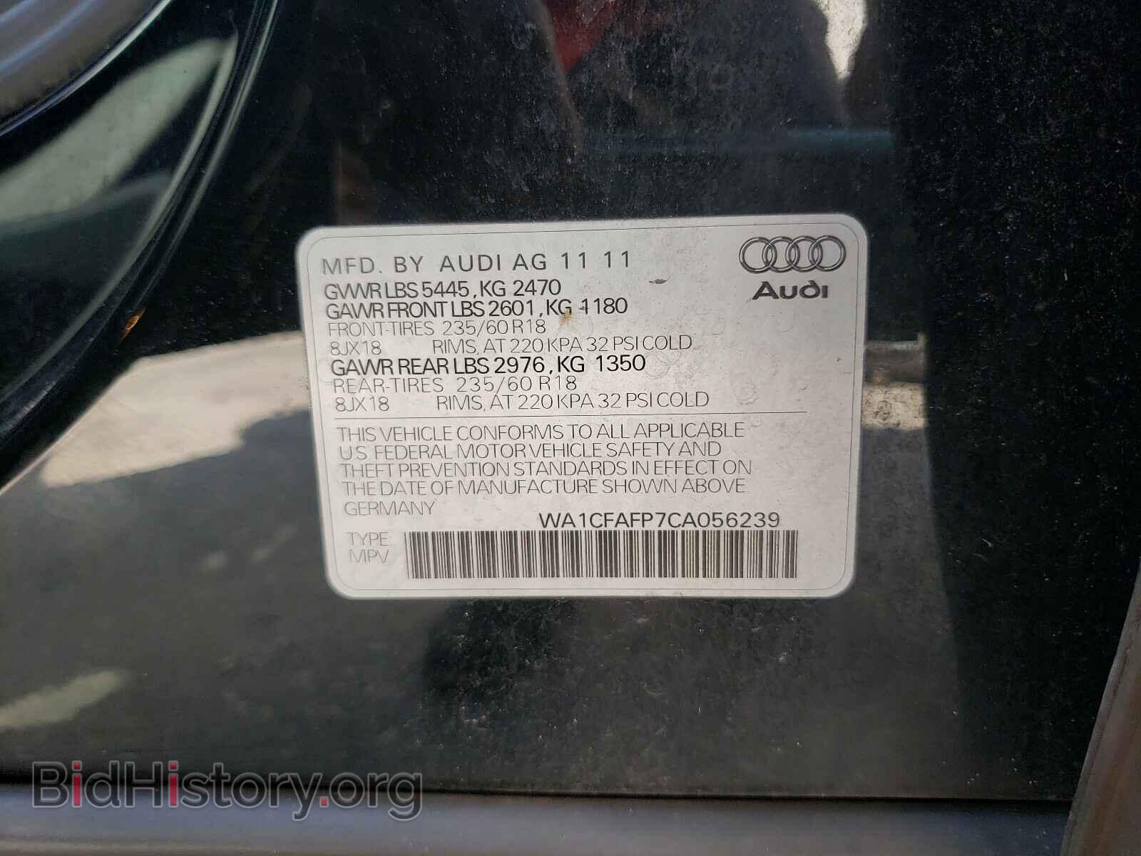 2012 AUDI Q5 - VIN: WA1CFAFP7CA056239 - Photo 10