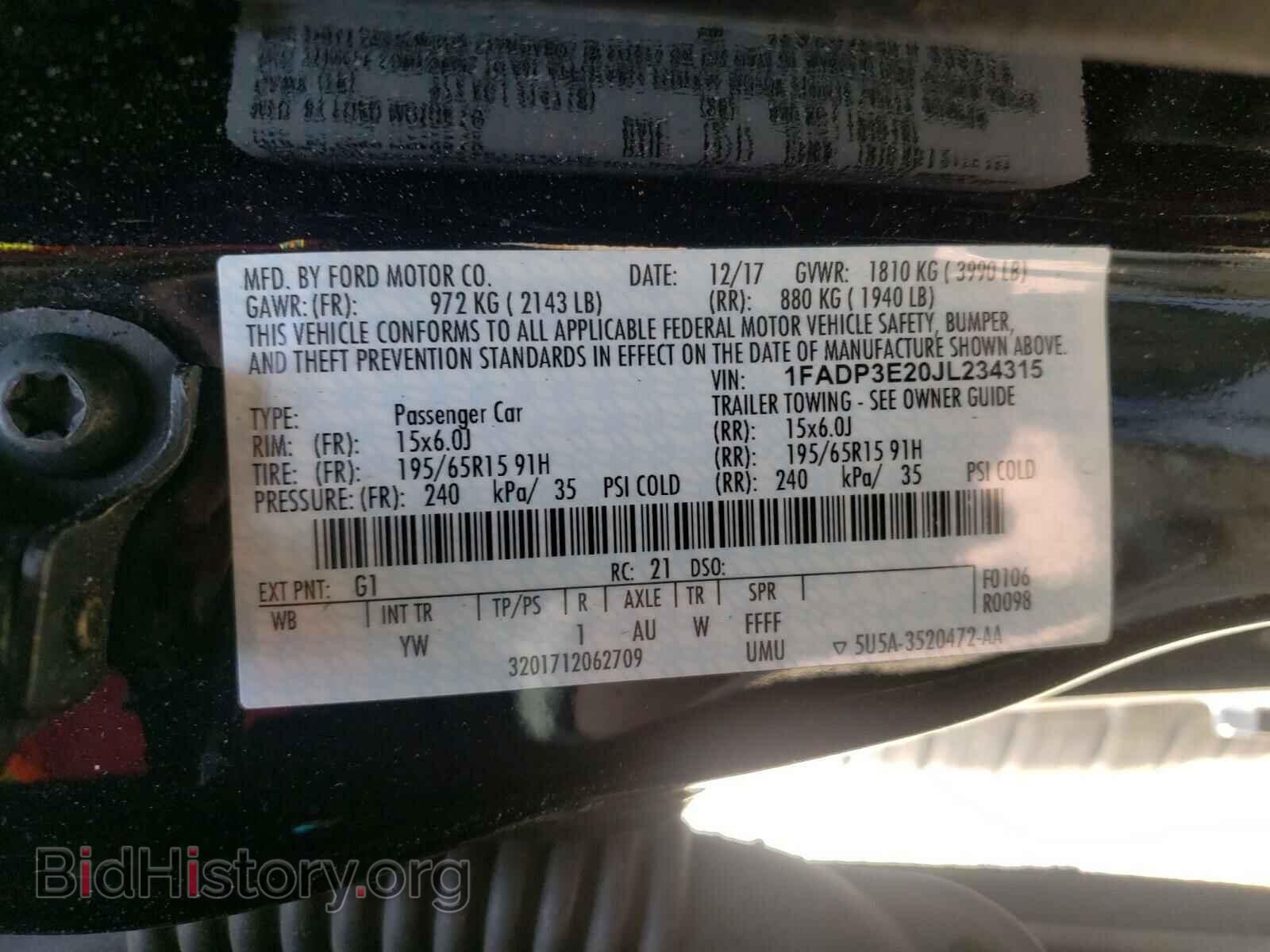 2018 FORD FOCUS - VIN: 1FADP3E20JL234315 - Фото 10