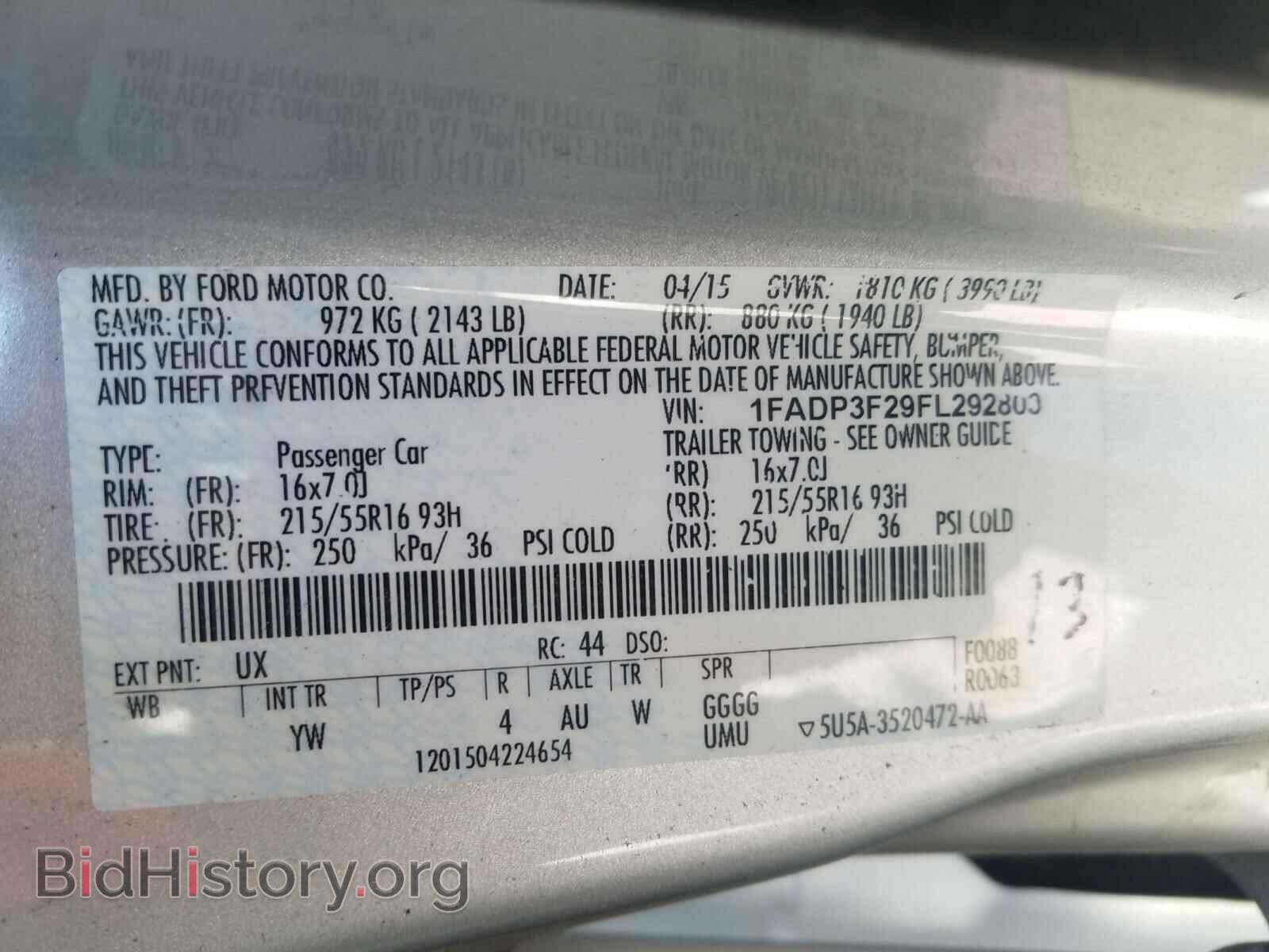 2015 FORD FOCUS - VIN: 1FADP3F29FL292803 - Фото 10