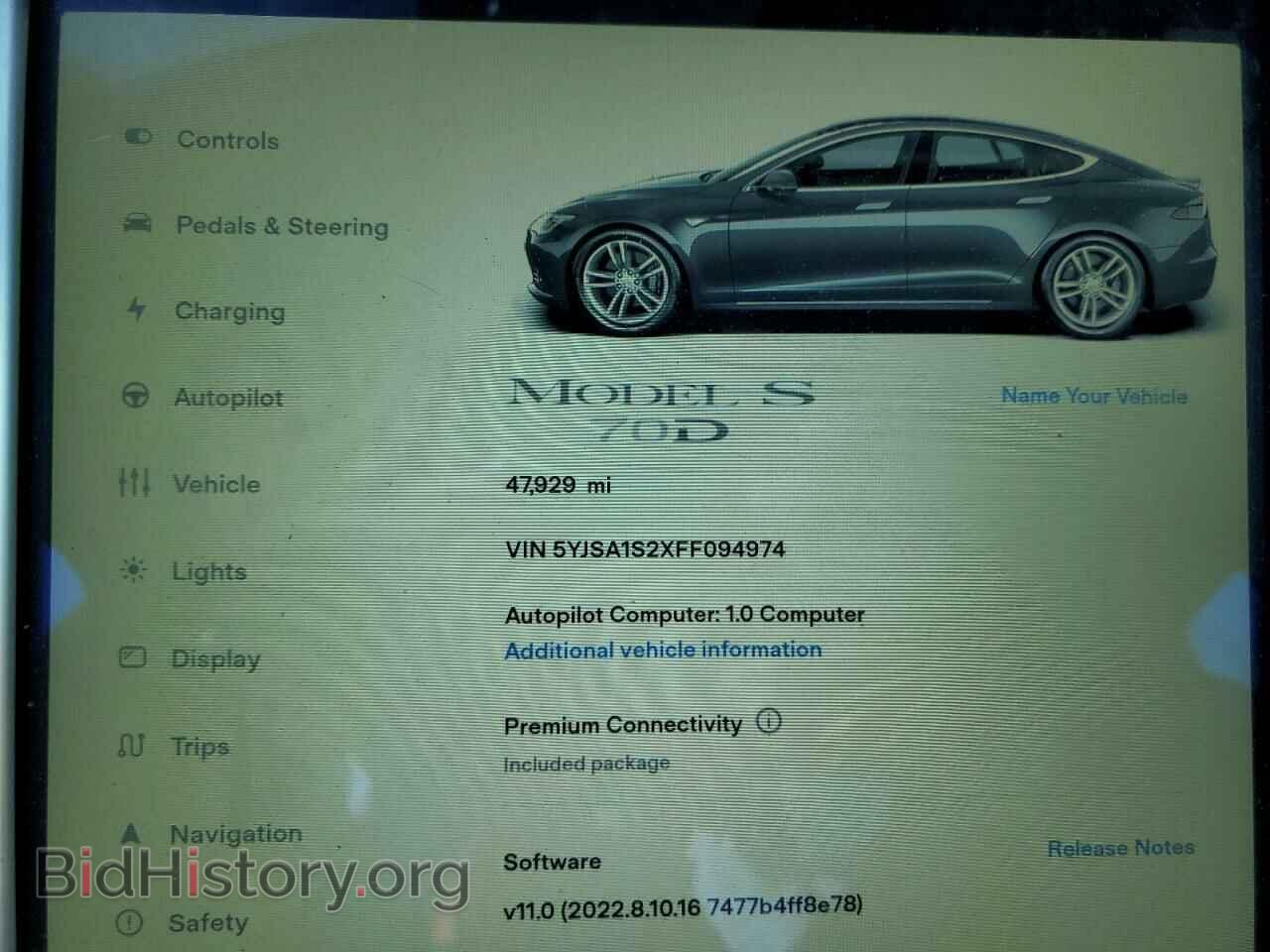 2015 TESLA MODEL S - VIN: 5YJSA1S2XFF094974 - Photo 9