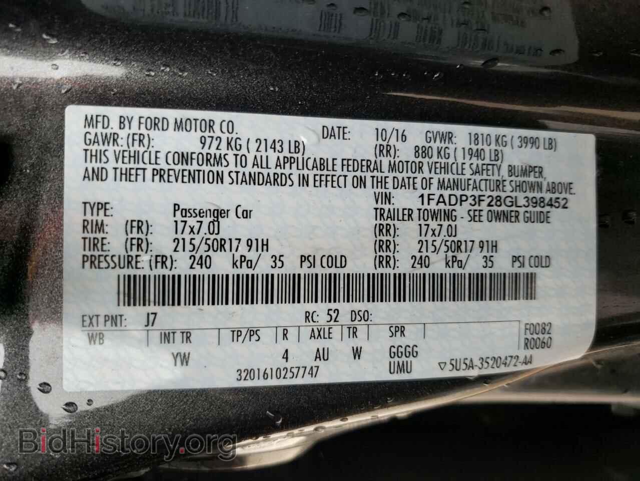 2016 FORD FOCUS - VIN: 1FADP3F28GL398452 - Photo 10