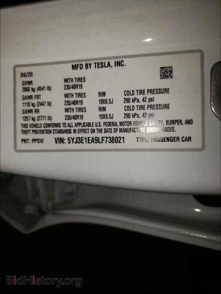 2020 TESLA MODEL 3 - VIN: 5YJ3E1EA9LF738021 - Photo 10
