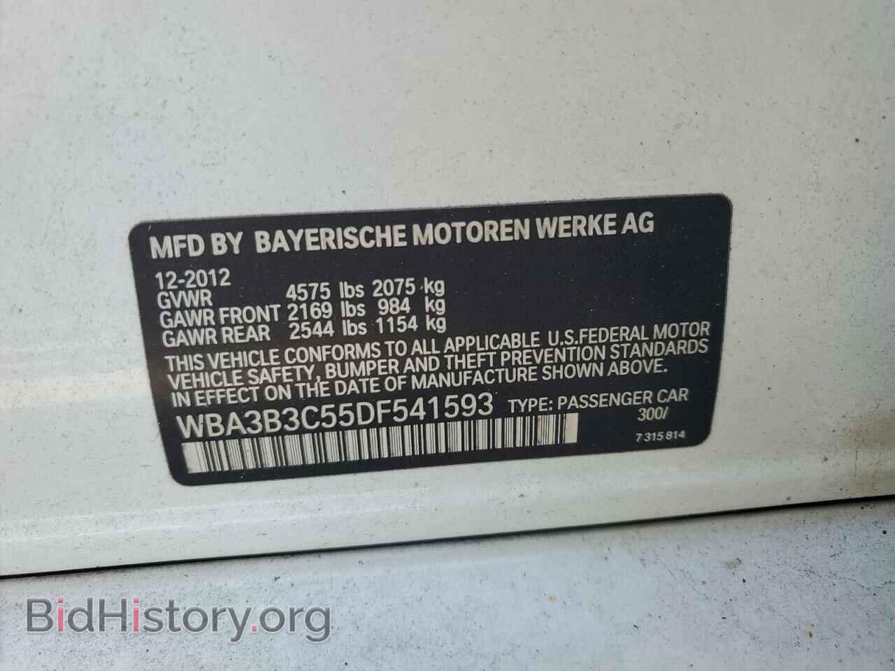 2013 BMW 3 SERIES - VIN: WBA3B3C55DF541593 - Фото 13
