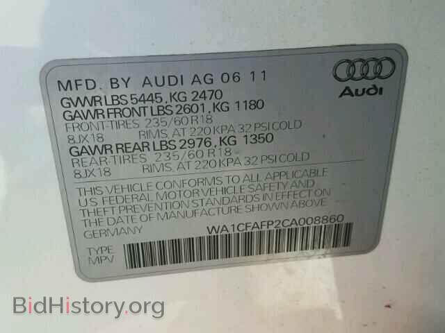 2012 AUDI Q5 - VIN: WA1CFAFP2CA008860 - Photo 10