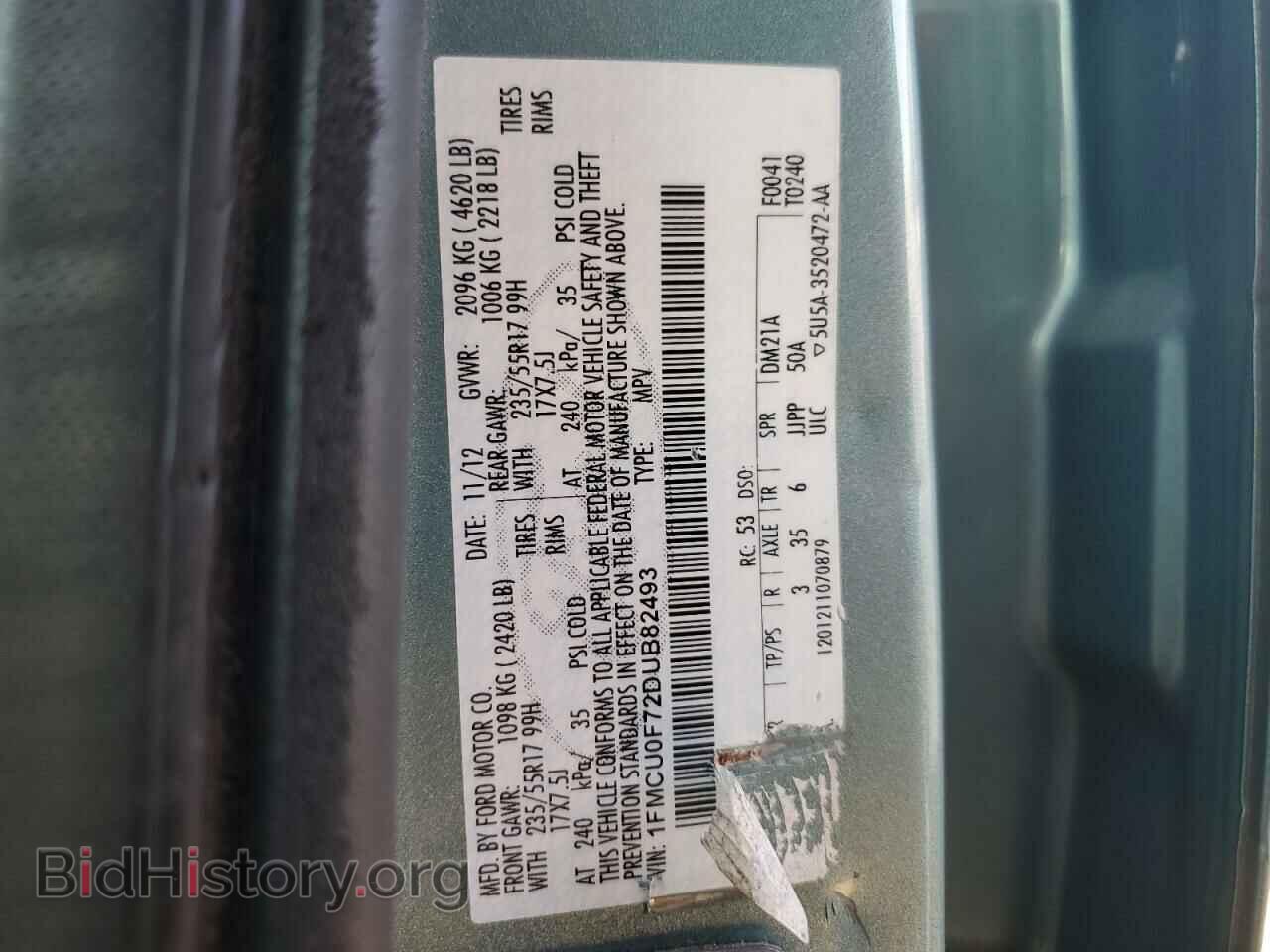 2013 FORD ESCAPE - VIN: 1FMCU0F72DUB82493 - Фото 13