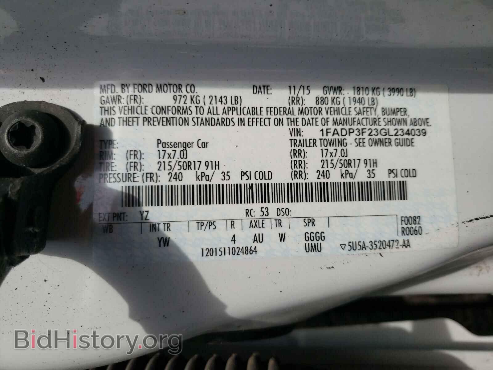 2016 FORD FOCUS - VIN: 1FADP3F23GL234039 - Photo 10