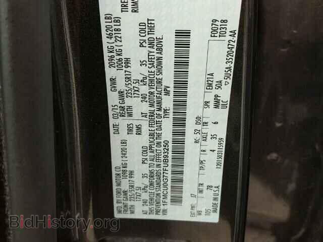 2015 FORD ESCAPE - VIN: 1FMCU0G77FUB93250 - Photo 10