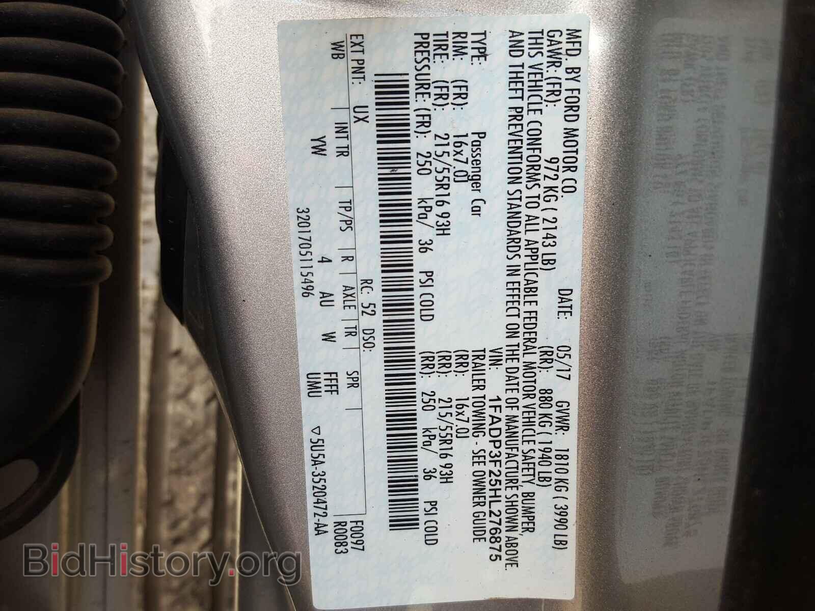 2017 FORD FOCUS - VIN: 1FADP3F25HL276875 - Фото 10