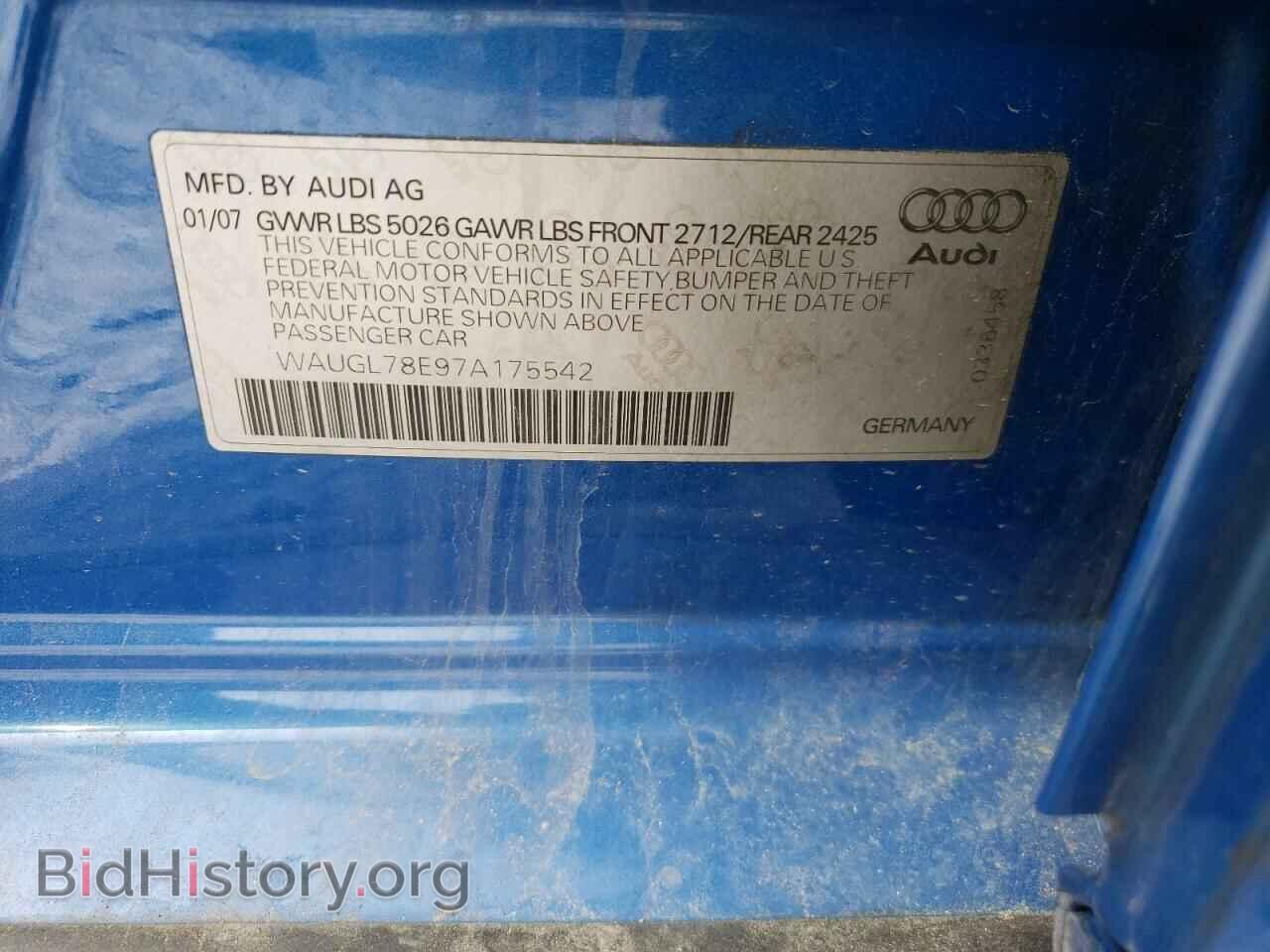 2007 AUDI S4/RS4 - VIN: WAUGL78E97A175542 - Фото 10