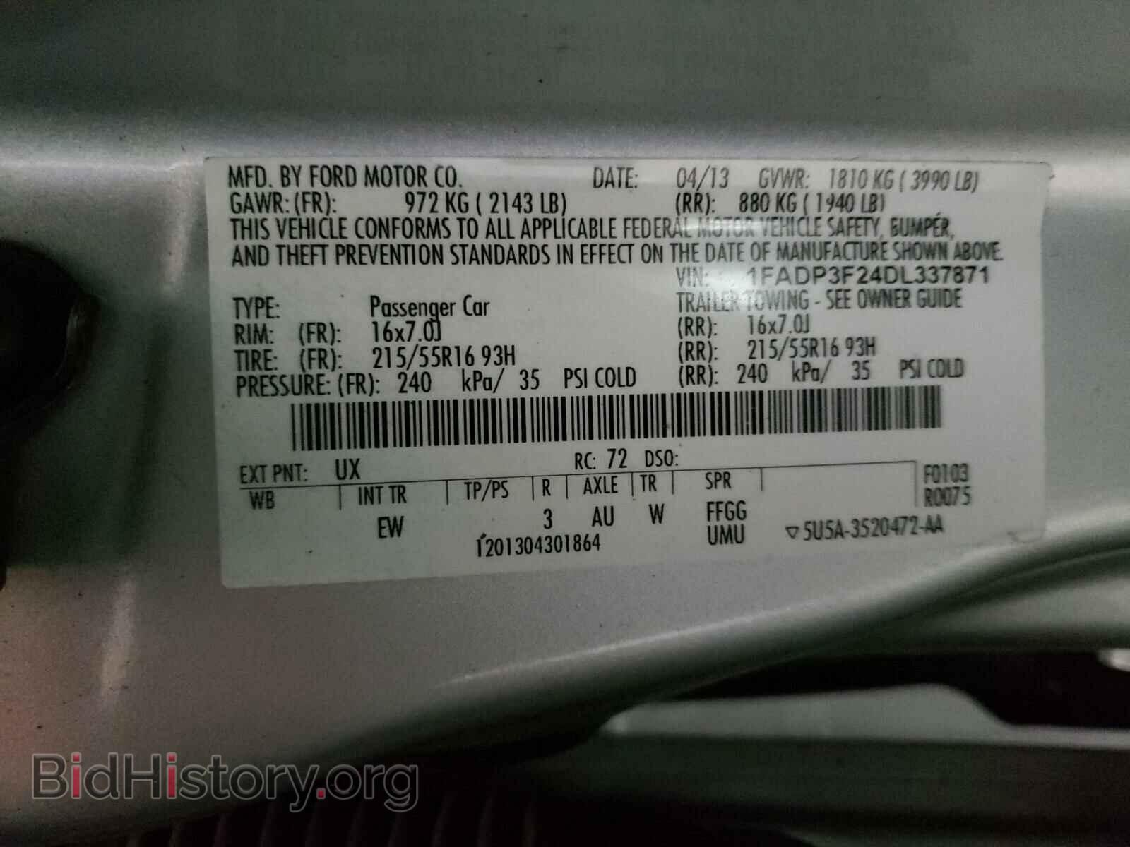 2013 FORD FOCUS - VIN: 1FADP3F24DL337871 - Photo 10