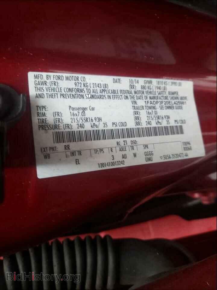2014 FORD FOCUS - VIN: 1FADP3F20EL425981 - Фото 10
