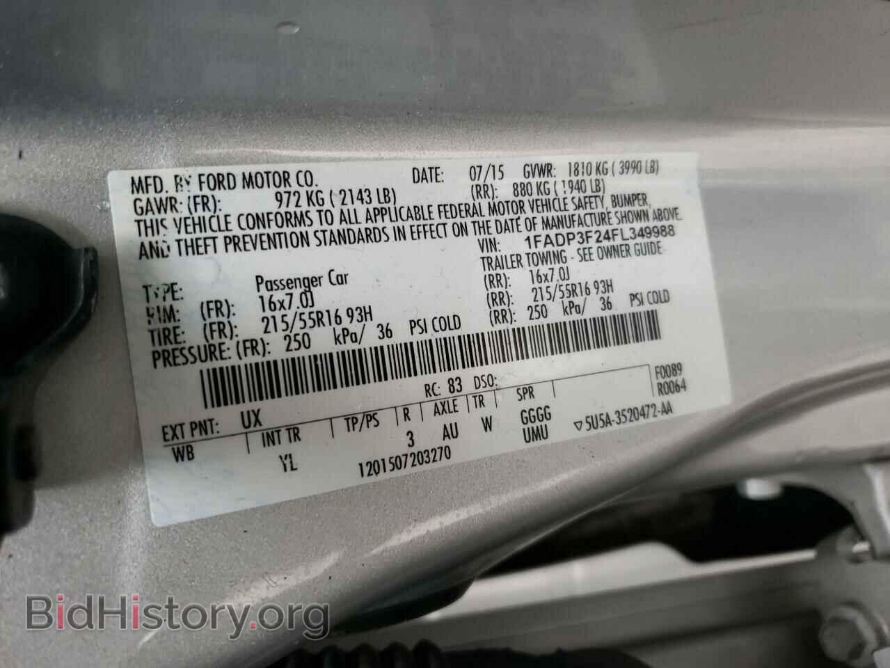2015 FORD FOCUS - VIN: 1FADP3F24FL349988 - Фото 10