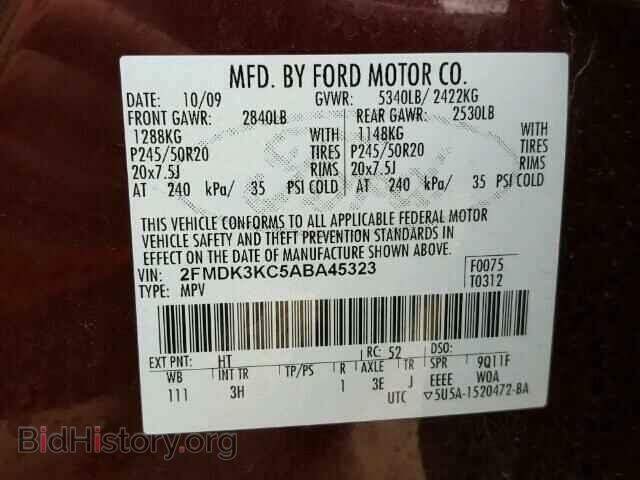 2010 FORD EDGE - VIN: 2FMDK3KC5ABA45323 - Фото 10