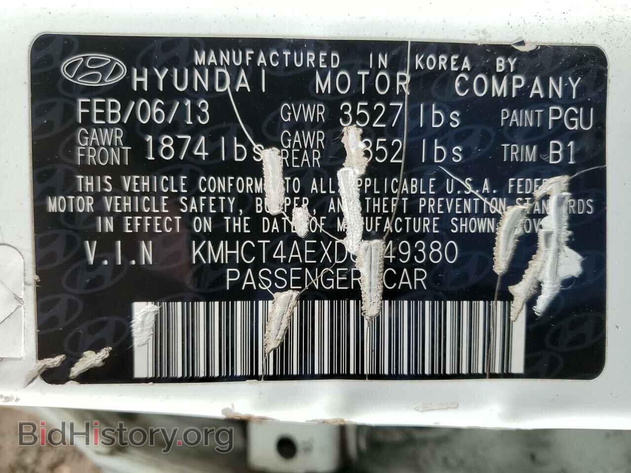 2013 HYUNDAI ACCENT - VIN: KMHCT4AEXDU449380 - Фото 12