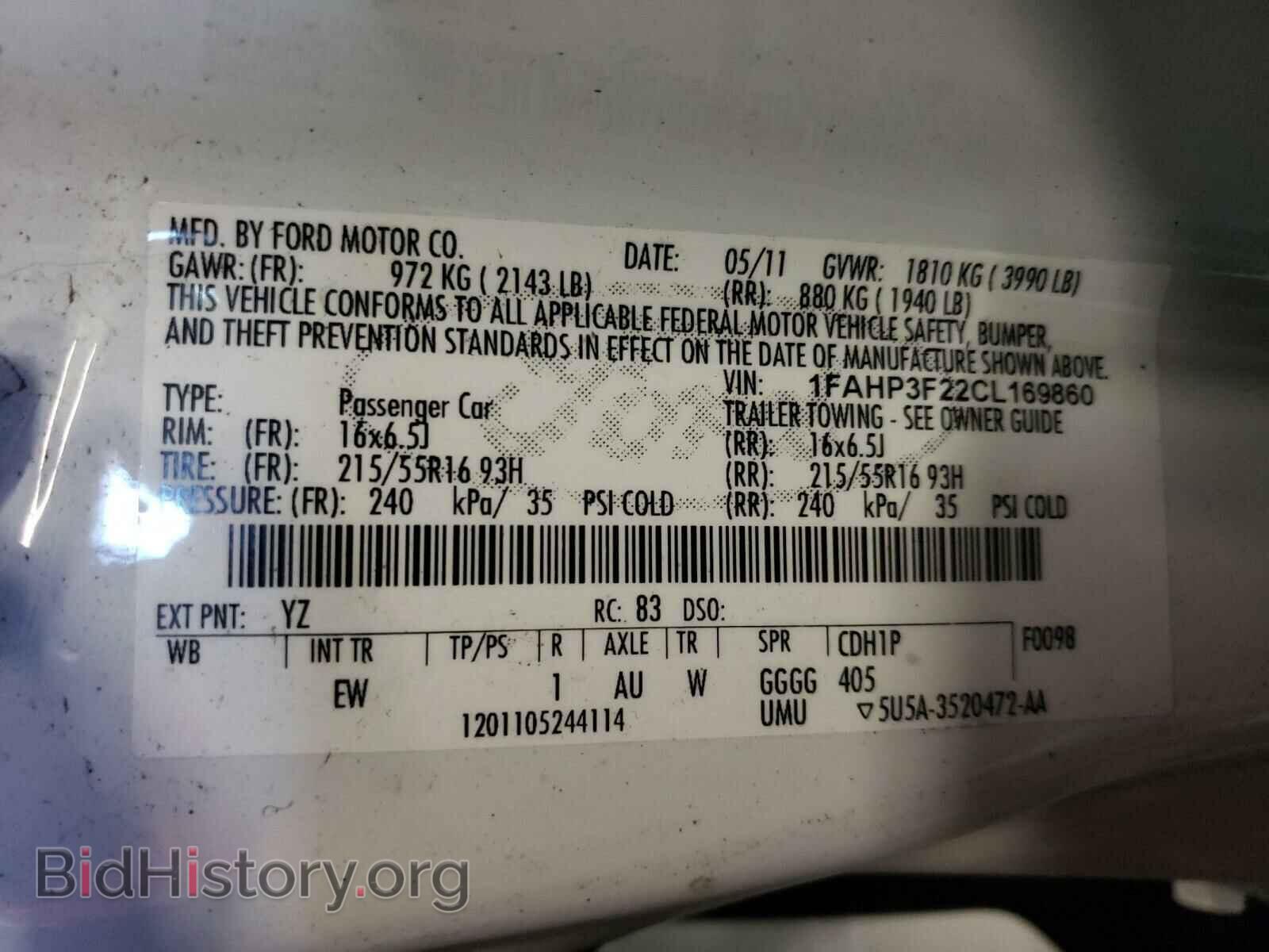 2012 FORD FOCUS - VIN: 1FAHP3F22CL169860 - Photo 10