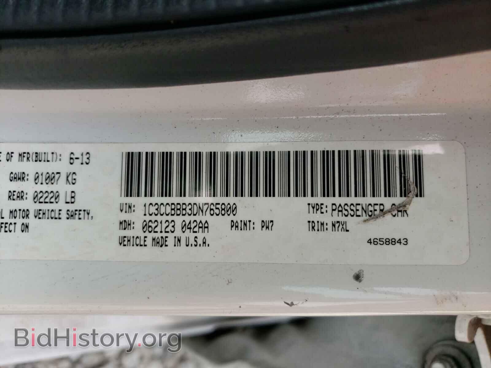 2013 CHRYSLER 200 - VIN: 1C3CCBBB3DN765800 - Фото 10
