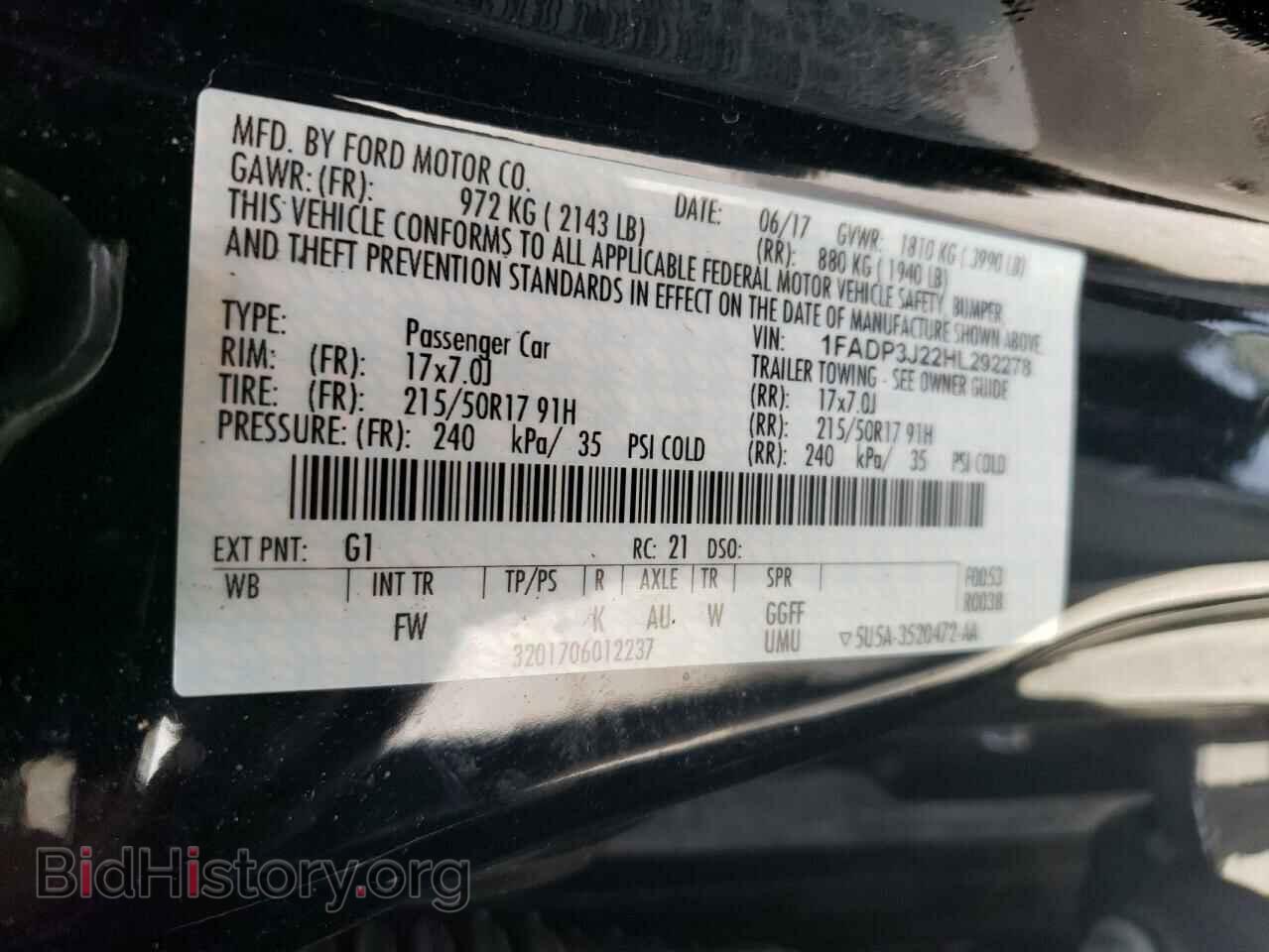 2017 FORD FOCUS - VIN: 1FADP3J22HL292278 - Фото 12