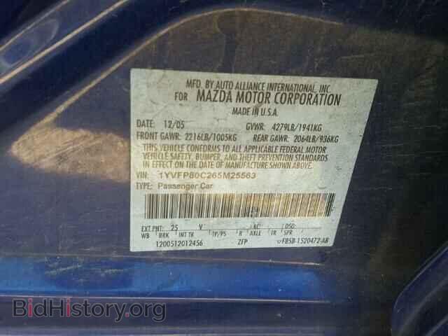 2006 MAZDA 6 - VIN: 1YVFP80C265M25563 - Фото 10