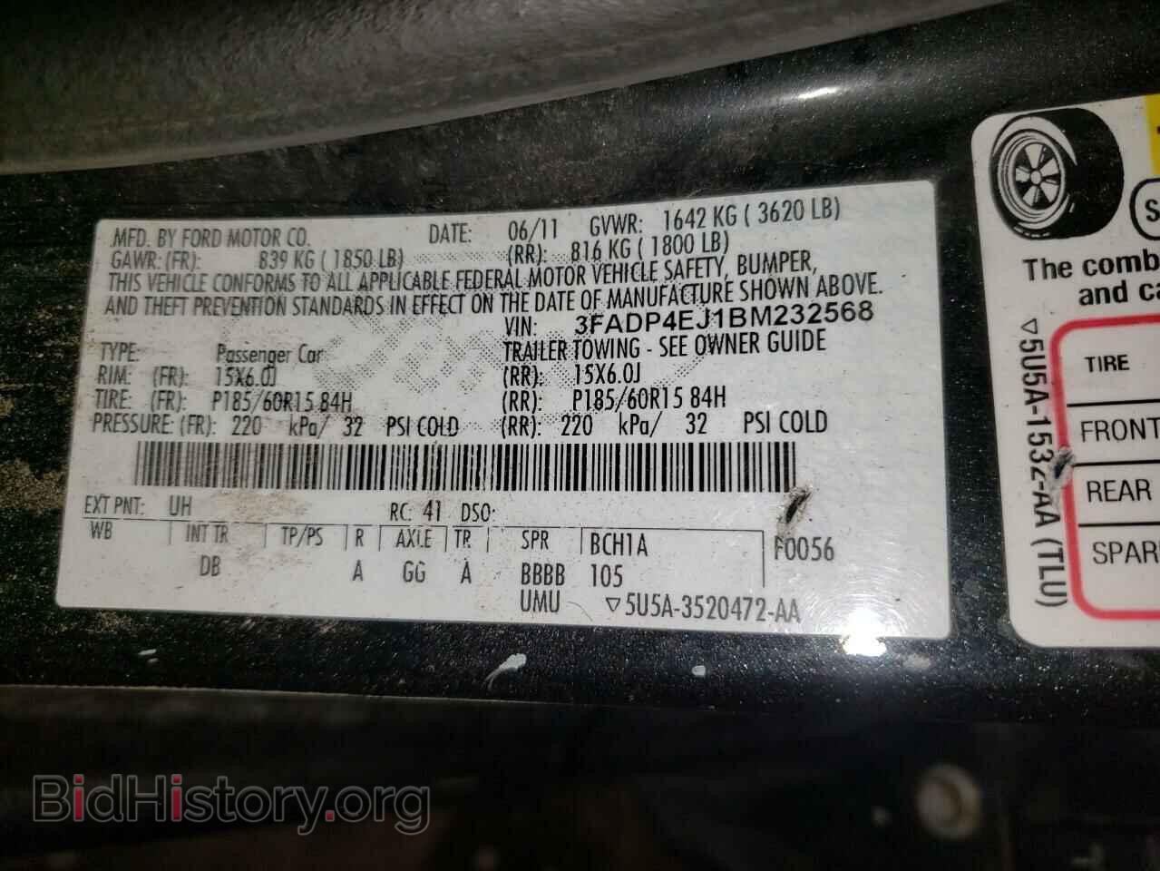 2011 FORD FIESTA - VIN: 3FADP4EJ1BM232568 - Фото 10