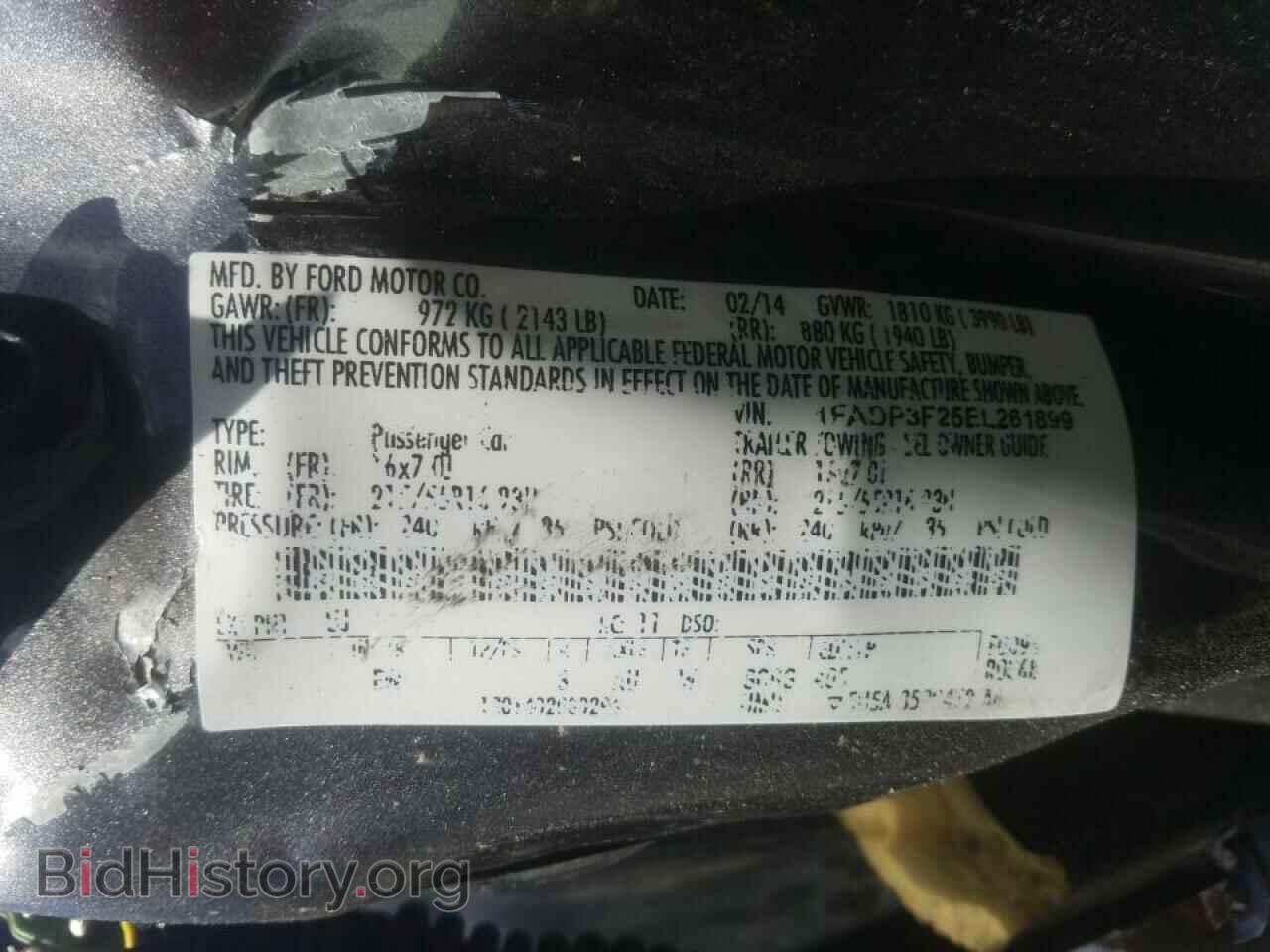 2014 FORD FOCUS - VIN: 1FADP3F25EL261899 - Фото 10