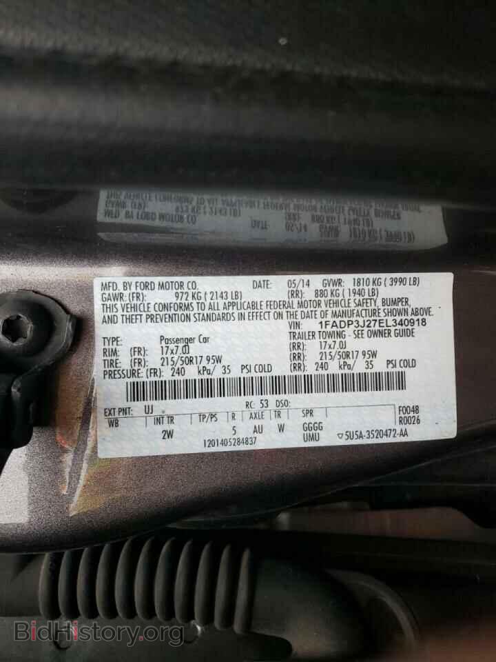 2014 FORD FOCUS - VIN: 1FADP3J27EL340918 - Фото 10