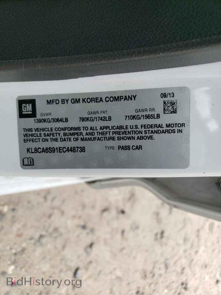 2014 CHEVROLET SPARK - VIN: KL8CA6S91EC448738 - Фото 10