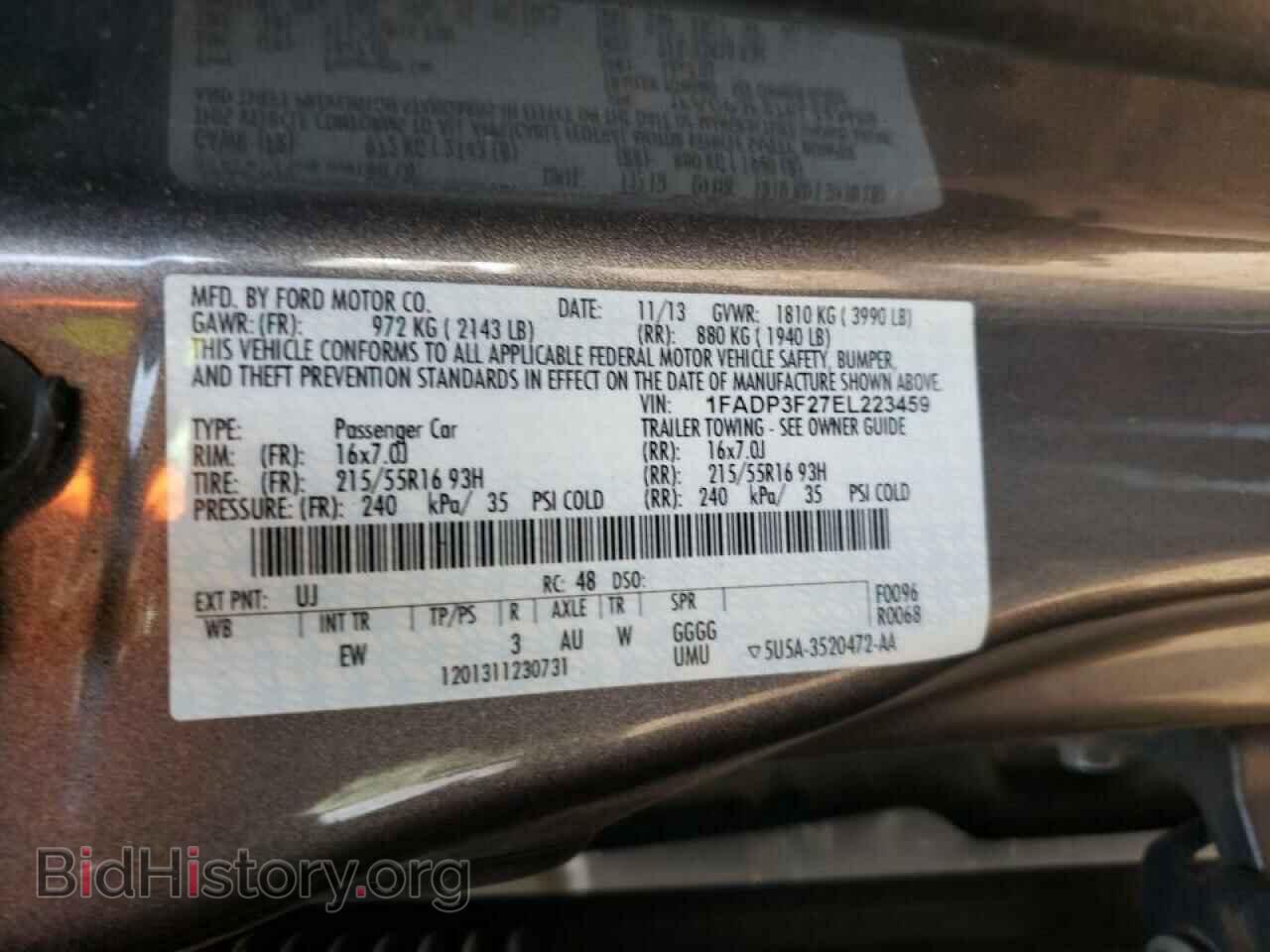 2014 FORD FOCUS - VIN: 1FADP3F27EL223459 - Фото 10