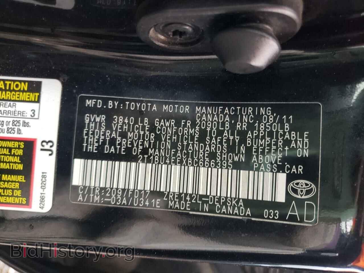 2011 TOYOTA COROLLA - VIN: 2T1BU4EEXBC666395 - Фото 10