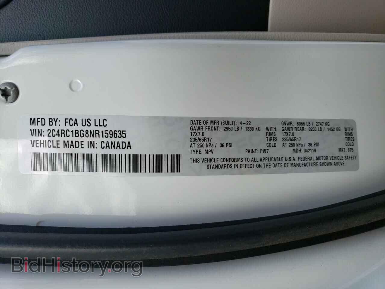 2022 CHRYSLER PACIFICA - VIN: 2C4RC1BG8NR159635 - Photo 13