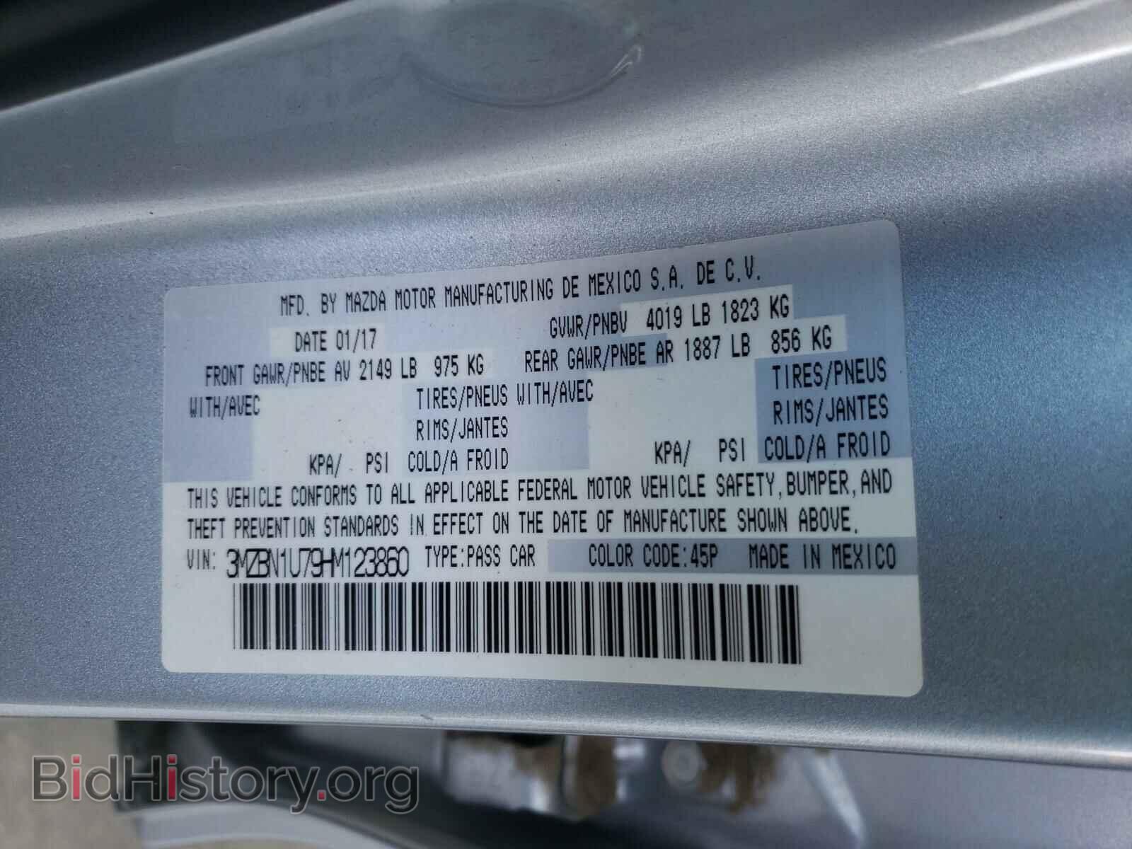 2017 MAZDA 3 - VIN: 3MZBN1U79HM123860 - Фото 10