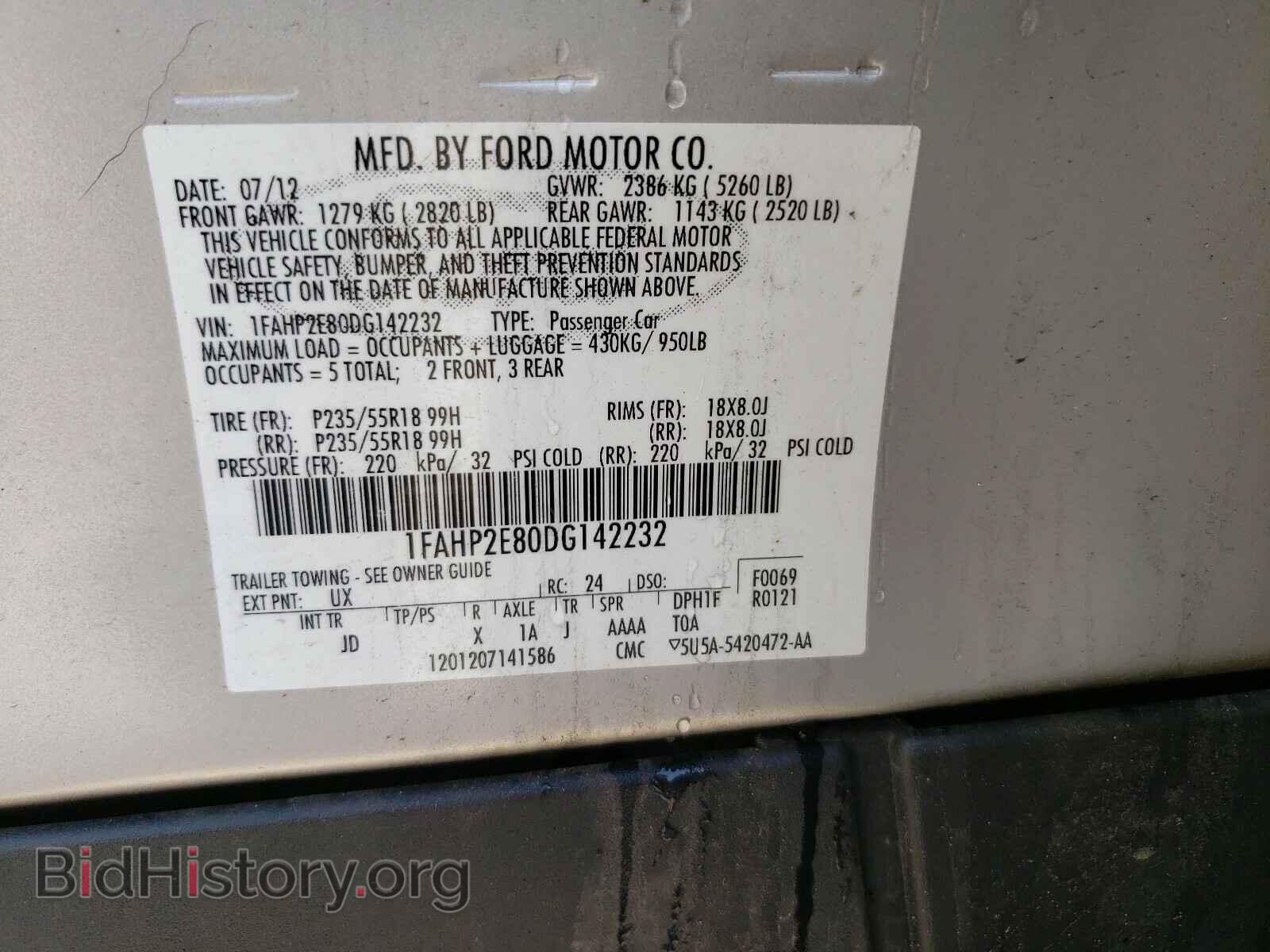 2013 FORD TAURUS - VIN: 1FAHP2E80DG142232 - Photo 10