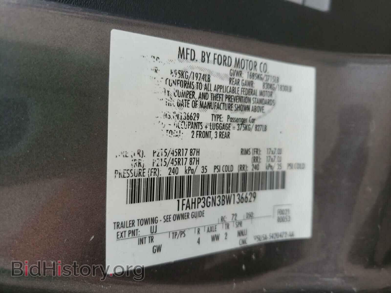 2011 FORD FOCUS - VIN: 1FAHP3GN3BW136629 - Фото 10