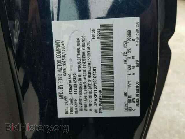 2000 FORD ESCORT - VIN: 3FAKP1139YR105351 - Фото 10