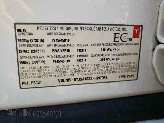 2015 TESLA MODEL S - VIN: 5YJSA1S2XFF097051 - Photo 13