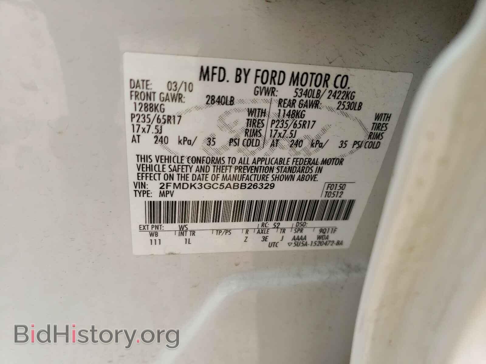 2010 FORD EDGE - VIN: 2FMDK3GC5ABB26329 - Фото 10