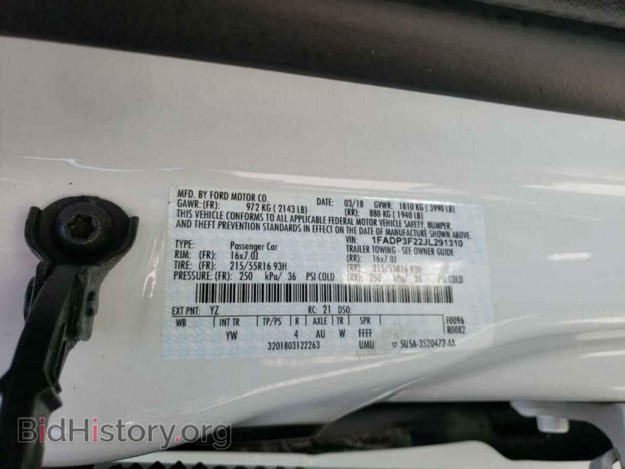 2018 FORD FOCUS - VIN: 1FADP3F22JL291310 - Фото 10