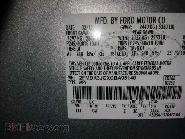 2012 FORD EDGE - VIN: 2FMDK3JCXCBA95140 - Photo 10