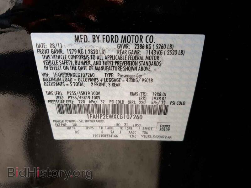 2012 Ford TAURUS (VIN 1FAHP2EWXCG107260) — photo 10 of 10