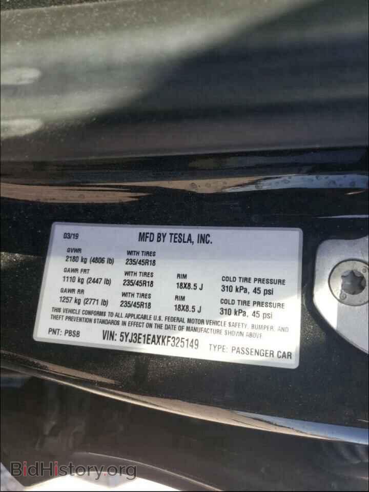 2019 TESLA MODEL 3 - VIN: 5YJ3E1EAXKF325149 - Photo 10