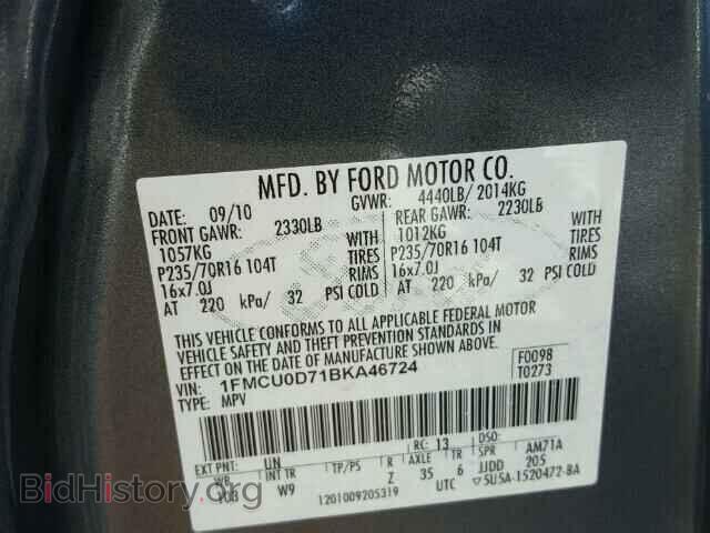2011 FORD ESCAPE - VIN: 1FMCU0D71BKA46724 - Photo 10