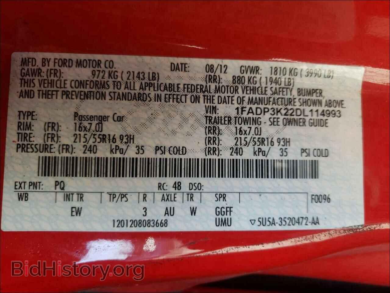 2013 FORD FOCUS - VIN: 1FADP3K22DL114993 - Фото 10