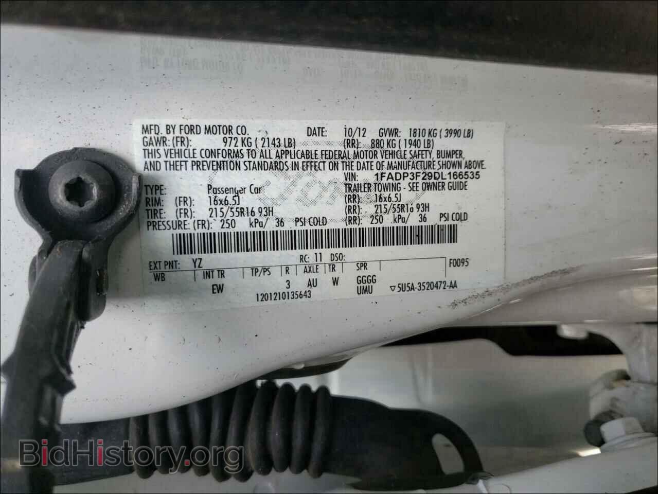 2013 FORD FOCUS - VIN: 1FADP3F29DL166535 - Фото 10