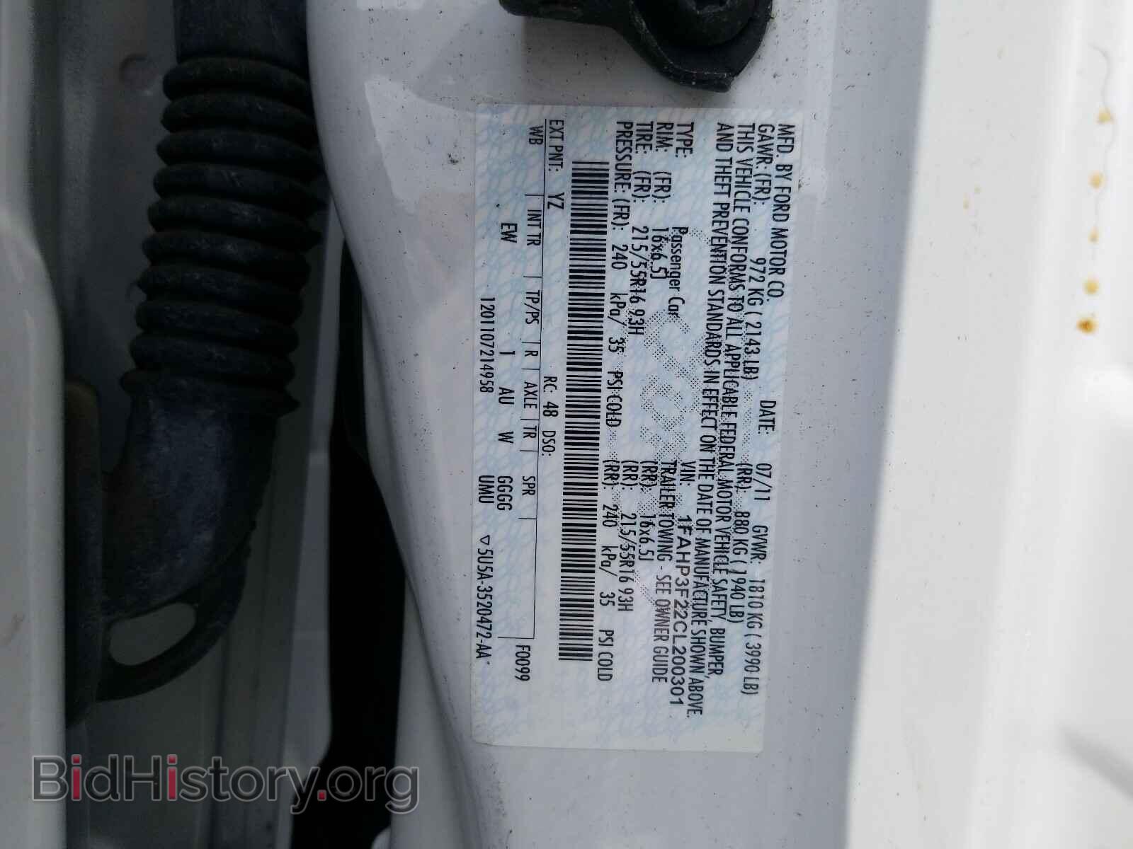 2012 FORD FOCUS - VIN: 1FAHP3F22CL200301 - Фото 10