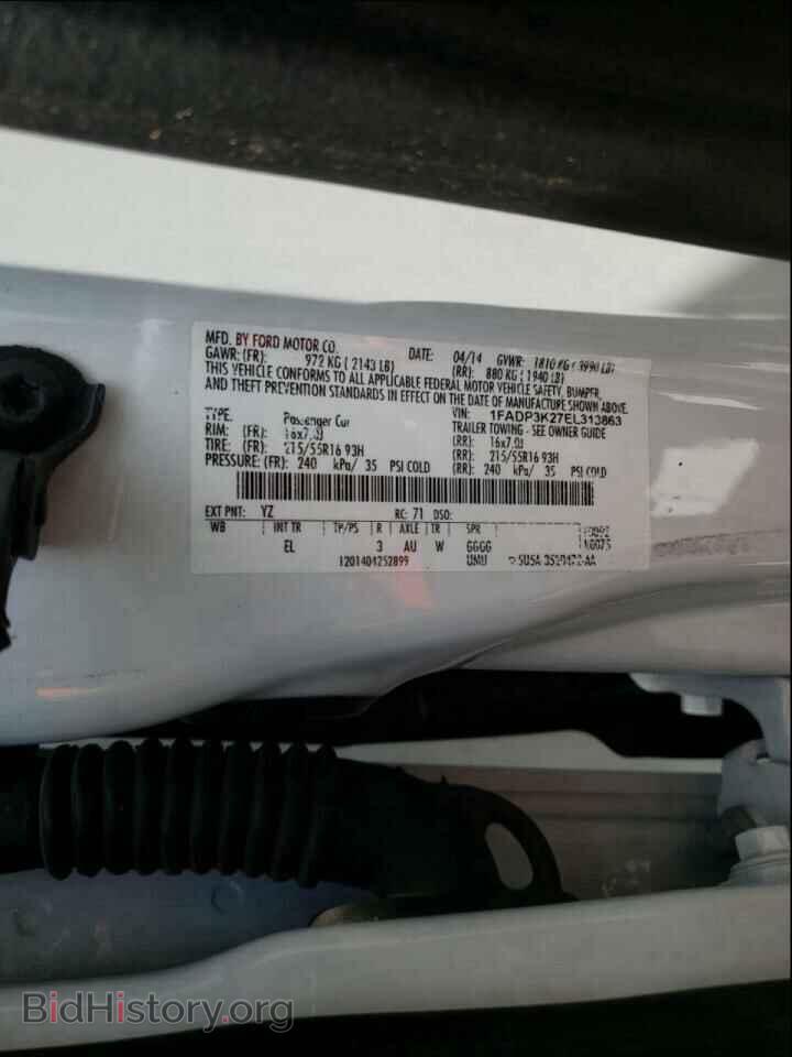 2014 FORD FOCUS - VIN: 1FADP3K27EL313863 - Фото 10
