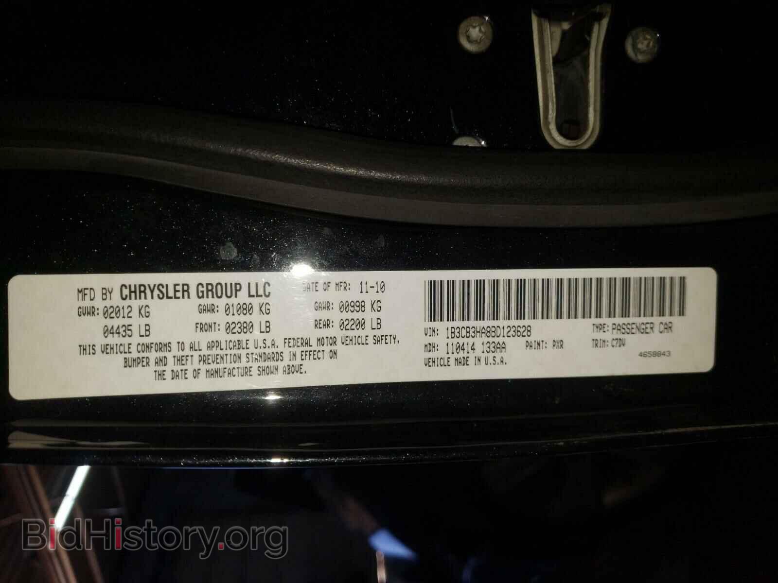 2011 DODGE CALIBER - VIN: 1B3CB3HA8BD123628 - Фото 10