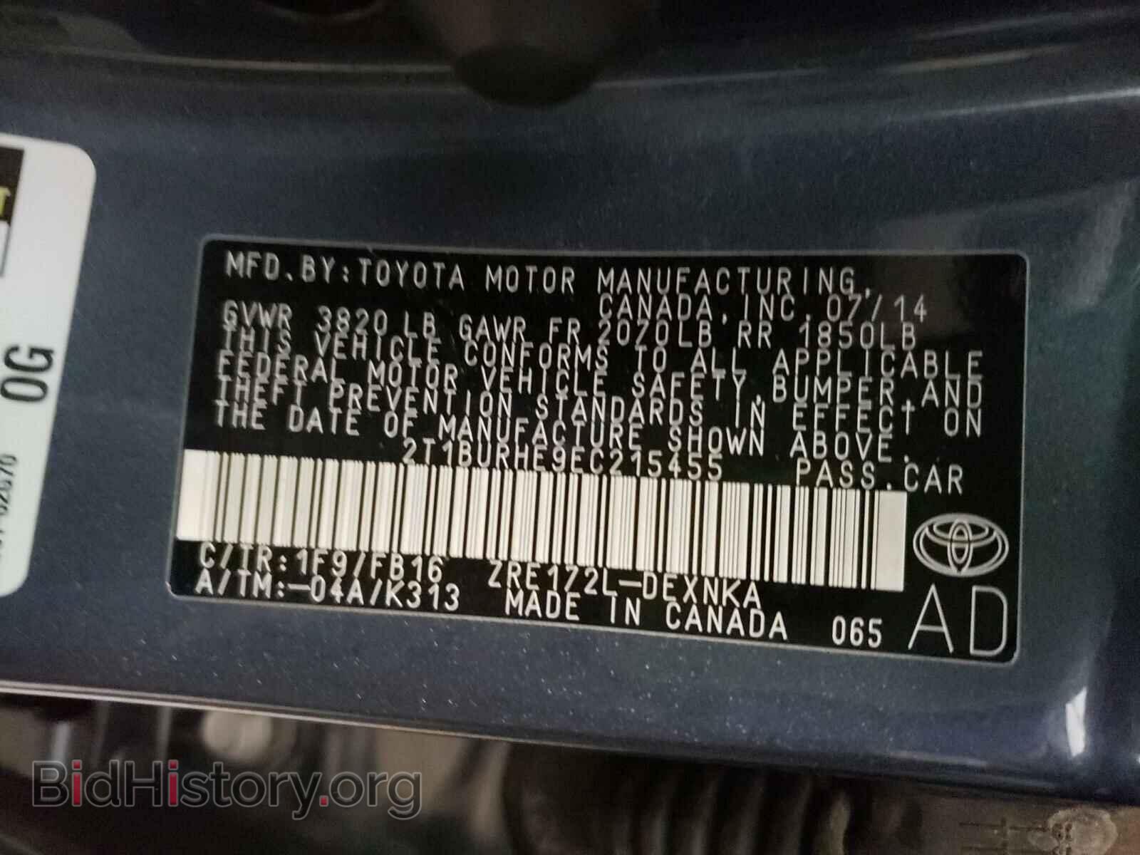 2014 TOYOTA COROLLA - VIN: 2T1BURHE9EC215455 - Photo 10